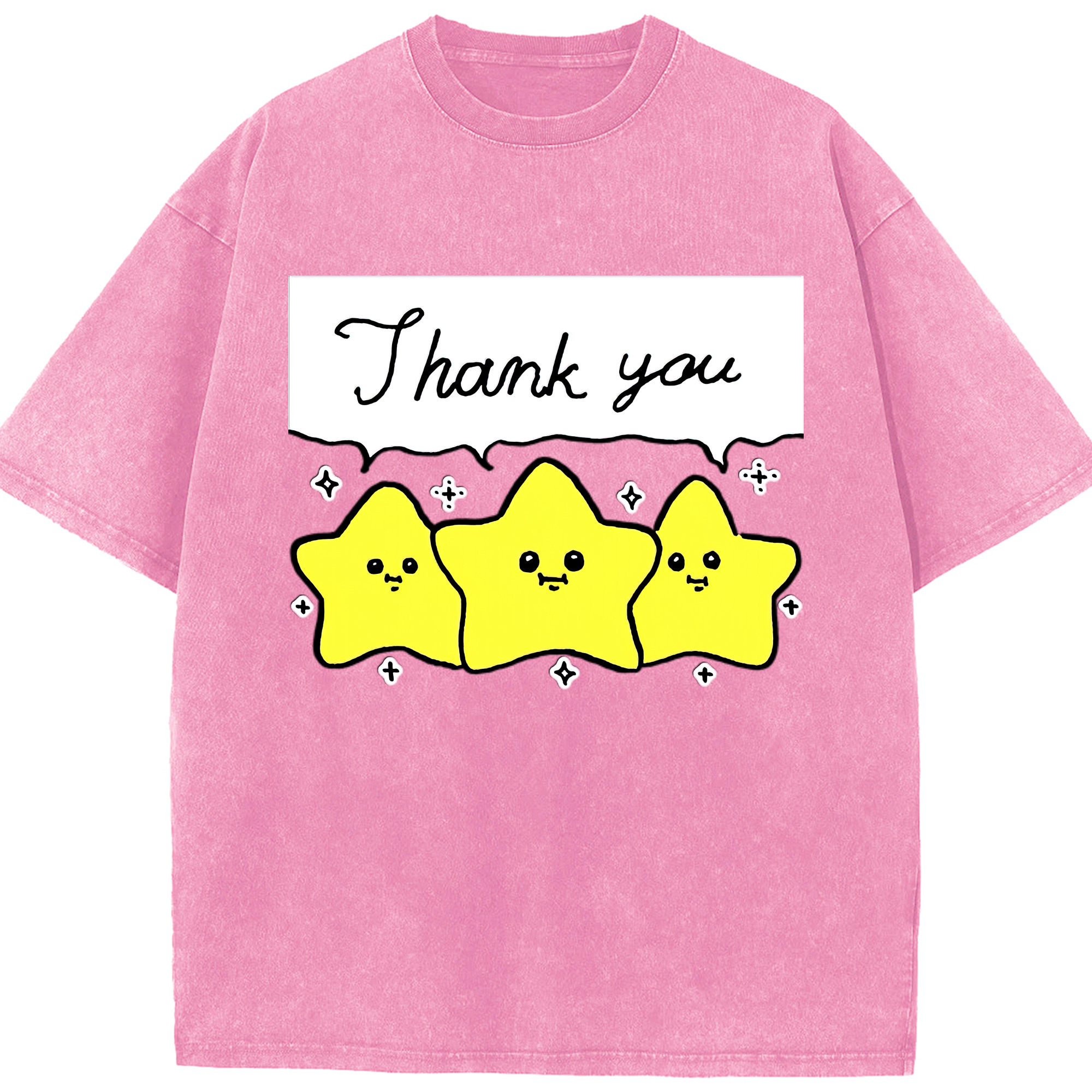 （画像用） ちいかわ 流れ星 Chii-kawa Shooting star 綿100% ヴィンテージ風 半袖Tシャツ（フロントプリント）